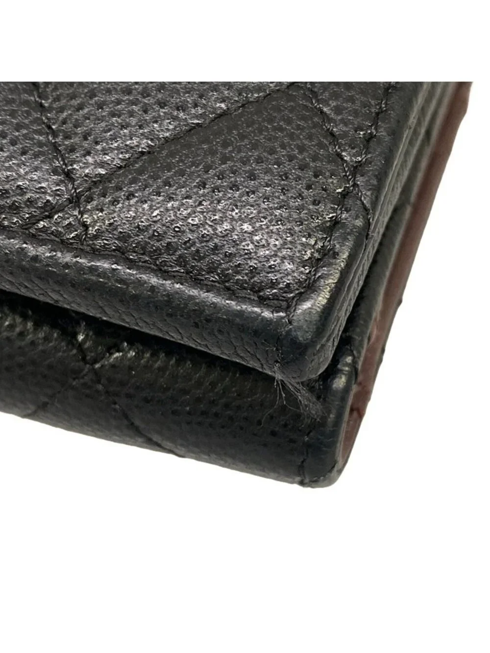 Chanel Trifold Wallet Classic Small Flap Quilted Black Silver